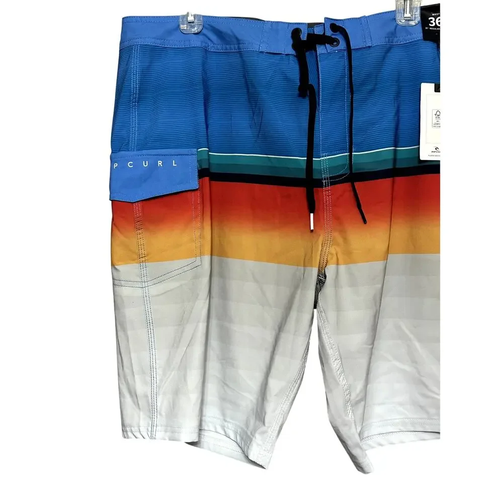 RipCurl Board Shorts Daybreakers Stripe Pattern Adjustable Drawstring M 30 NWT
